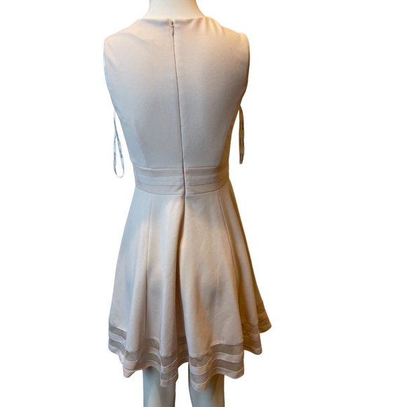 Calvin Klein Women Fit & Flare Dress Illusion Mesh Trim CT9C112C Pink Size 4P - Picture 4 of 10